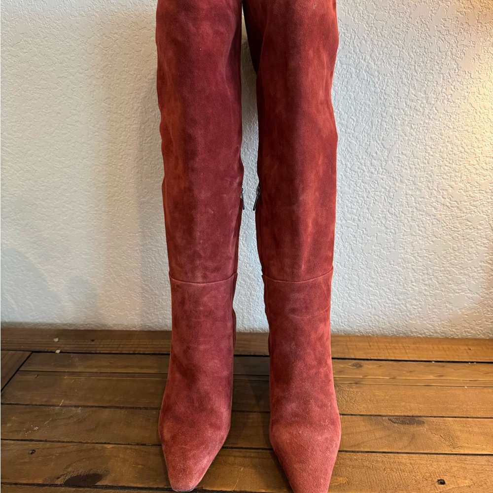 Sam Edelman Rust Red Tall Suede Boots